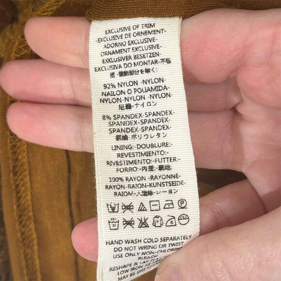 Free People brown lace puff sleeve minidress S boho romantic cottagecore witchy - Picture 8 of 8